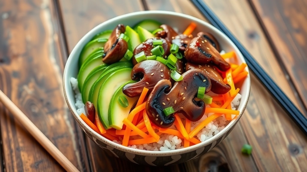 Vegan Mushroom Teriyaki Sushi Bowls