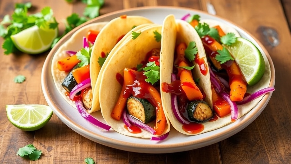 Vegan BBQ Roasted Vegetable Tacos