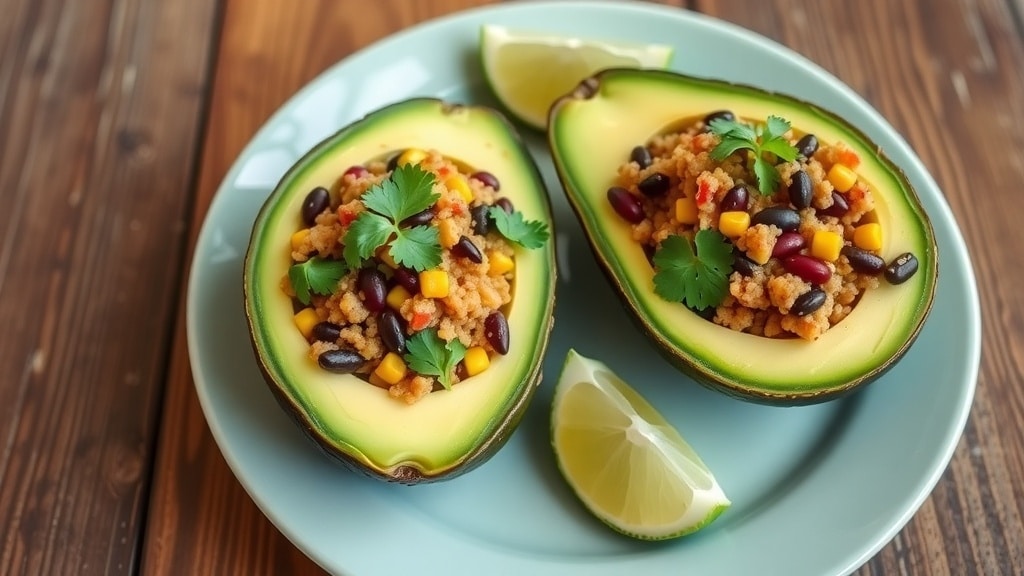Vegan Zesty Quinoa Stuffed Avocados