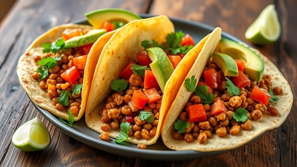 Vegan Moroccan-Spiced Lentil Tacos