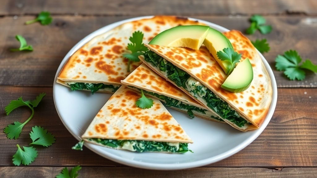 Vegan Kale and Cashew Cheese Quesadillas