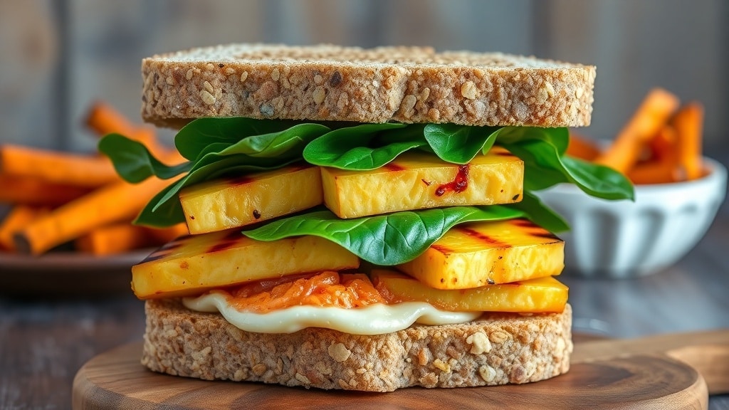 Vegan Grilled Pineapple and Tofu Sandwich