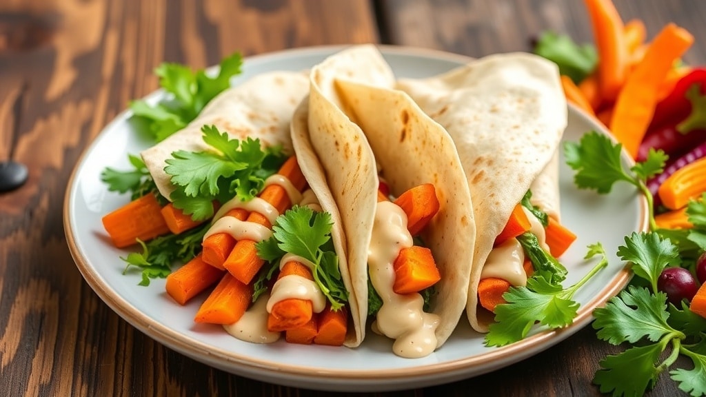 Vegan Roasted Carrot and Tahini Wraps