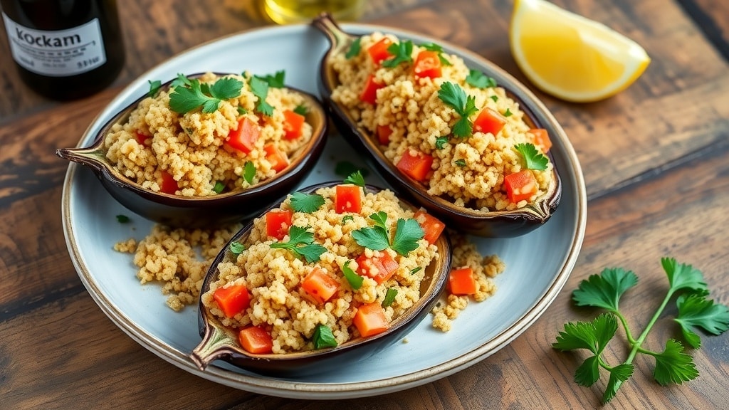 Vegan Stuffed Eggplant with Couscous