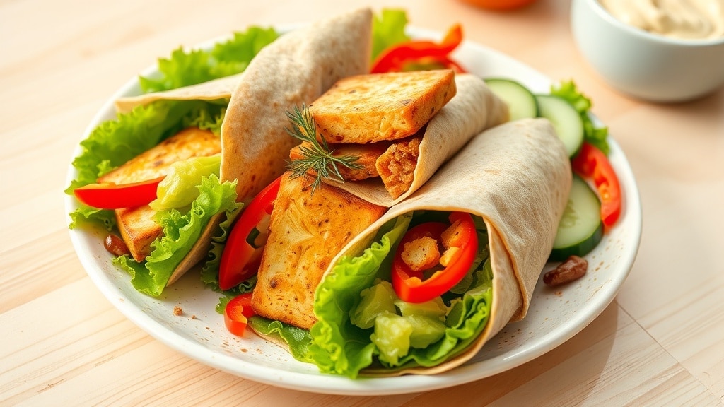 Vegan Dill Tofu and Veggie Wraps