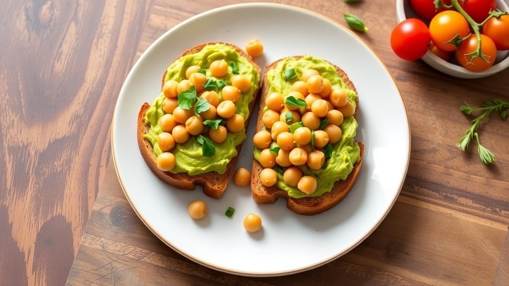 Vegan Creamy Avocado Chickpea Toast