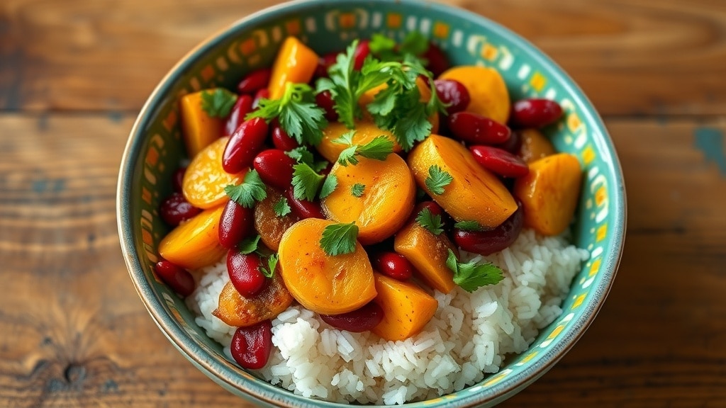 Vegan Red Bean and Plantain Bowl