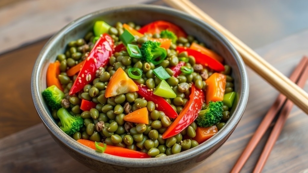Vegan Green Lentil and Veggie Stir-Fry
