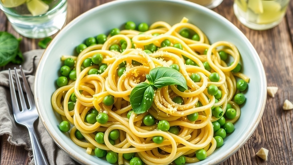 Vegan Creamy Pea and Lemon Tagliatelle