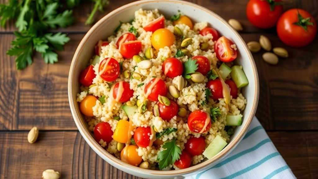 Vegan Pistachio Herb Couscous Salad