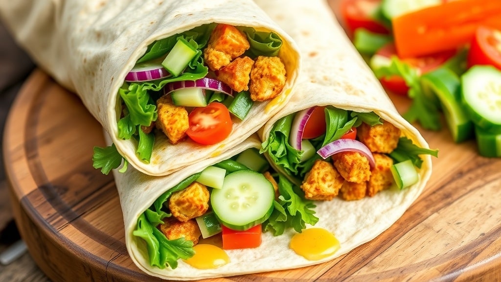Vegan Garlic Mustard Tempeh Wrap