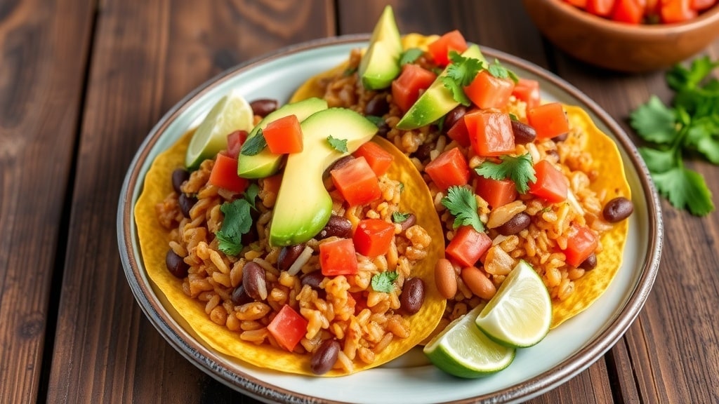 Vegan Chipotle Bean and Rice Tostadas