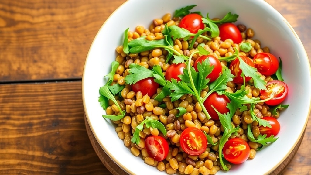 Vegan Warm Lentil and Arugula Salad