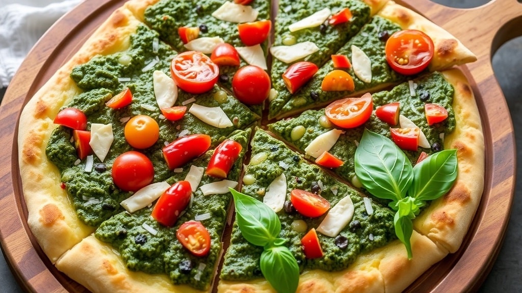 Vegan Roasted Garlic Pesto Pizza