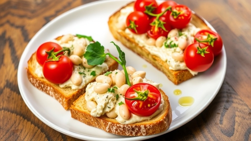 Vegan White Bean and Tomato Toast