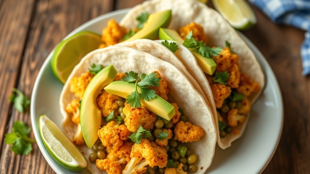 Vegan Roasted Cauliflower and Lentil Tacos