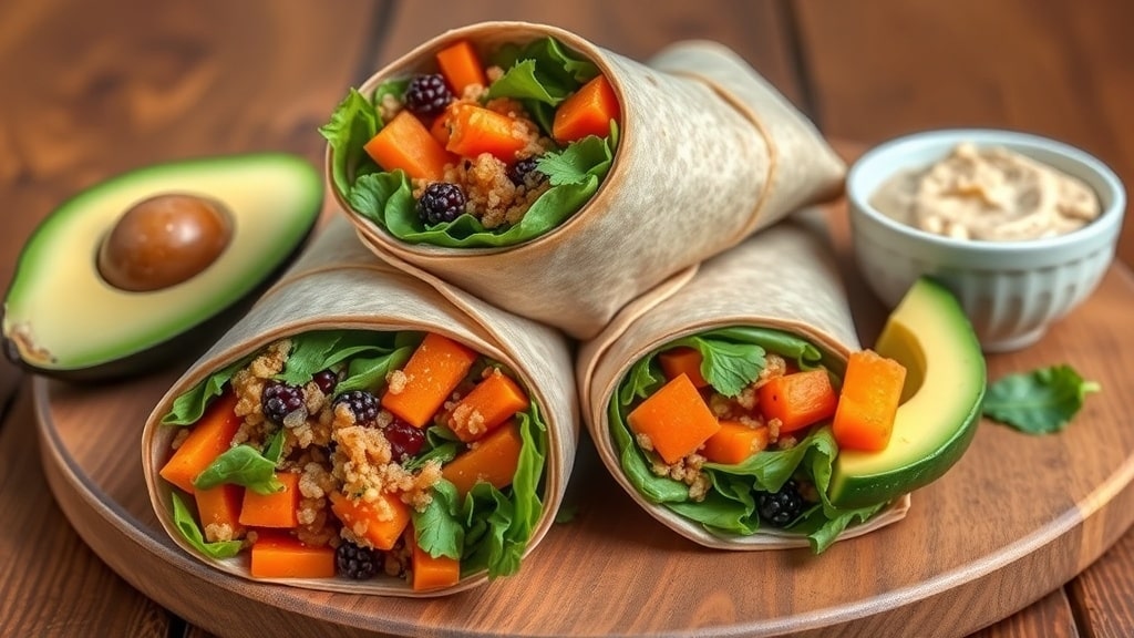 Vegan Roasted Carrot and Quinoa Wrap