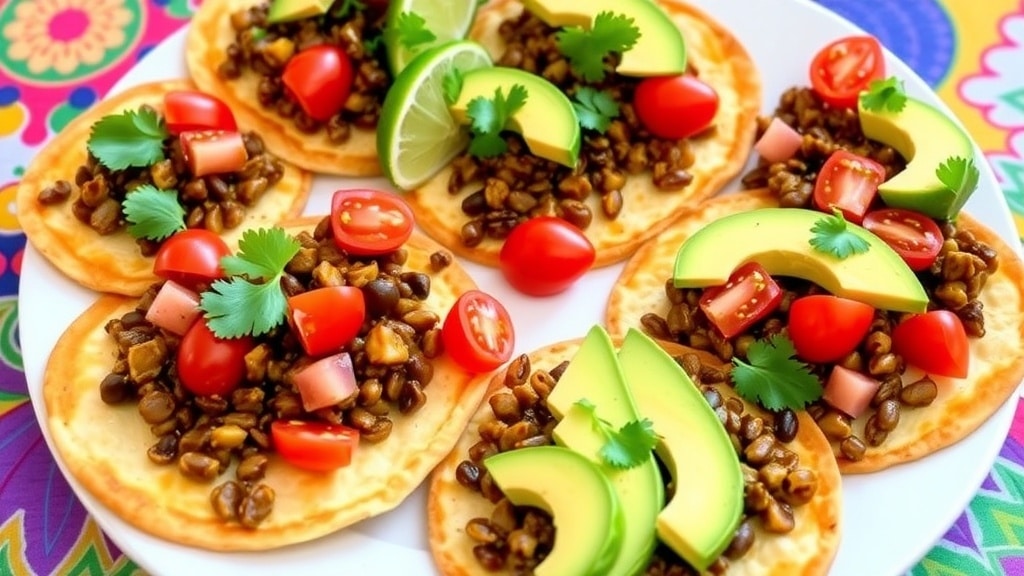 Vegan Spicy Lentil Tomato Tostadas