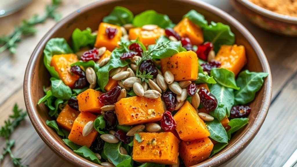 Vegan Harissa Roasted Squash Salad