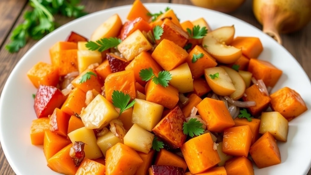 Vegan Sweet Potato and Pear Hash