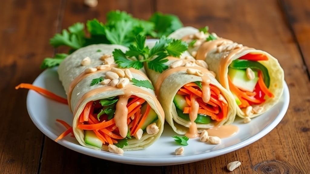 Vegan Almond Butter Thai Wraps