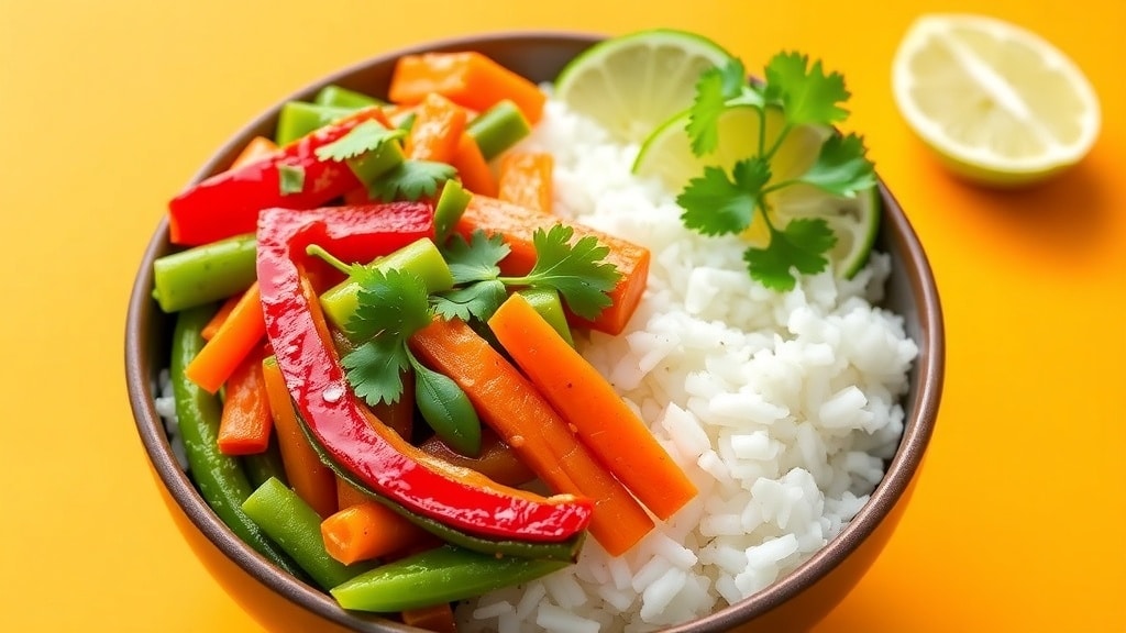 Vegan Thai Coconut Rice Bowl with Lime