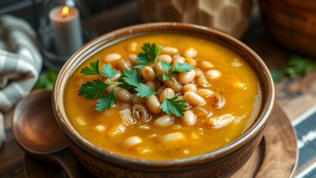 Vegan Caramelized Onion and White Bean Soup