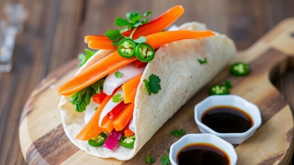 Vegan Pickled Veggie Bahn Mi Wrap