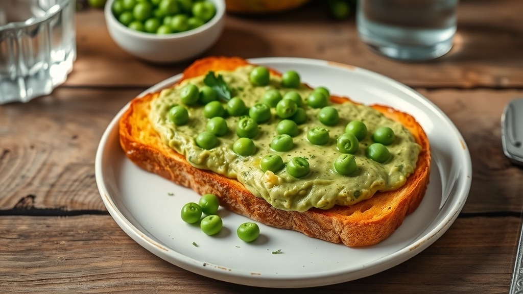 Vegan Cashew Creamed Peas on Toast