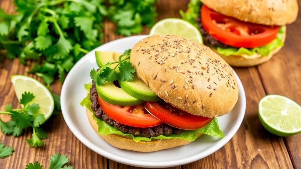 Vegan Cilantro Lime Black Bean Burgers