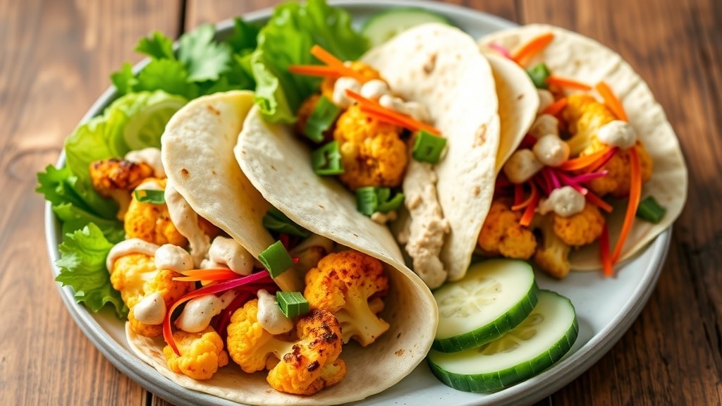 Vegan Tahini Cauliflower Wraps