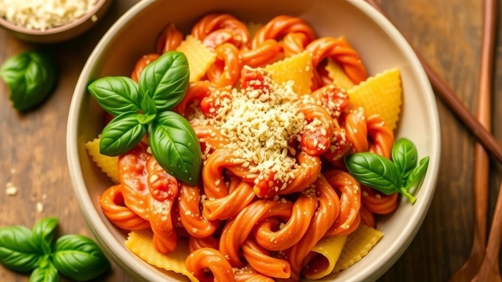 Vegan Red Pepper Alfredo Pasta
