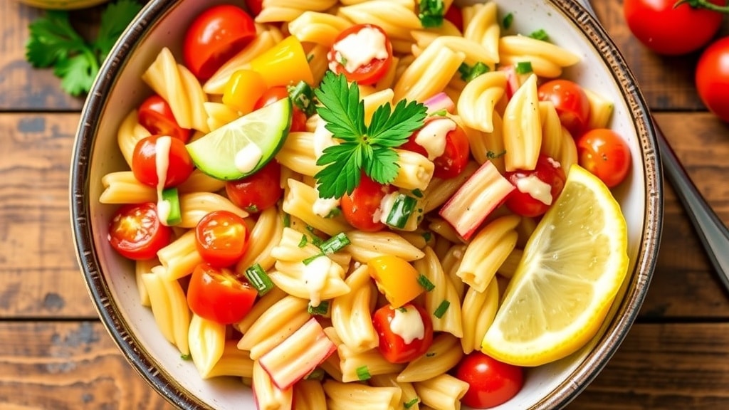 Vegan Lemon Tahini Pasta Salad