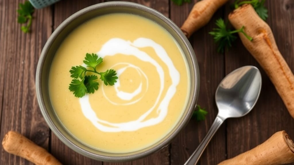 Vegan Creamy Roasted Parsnip Soup