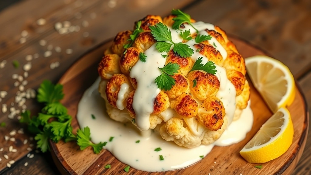 Vegan Tahini Roasted Cauliflower