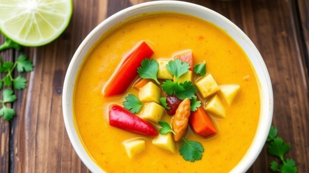 Vegan Coconut Peanut Curry Soup