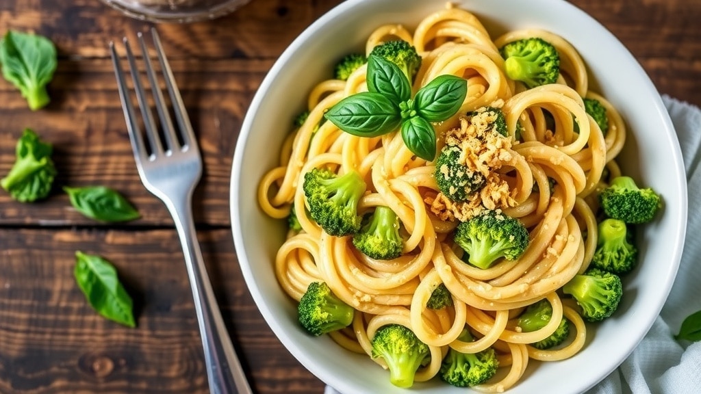 Vegan Garlic Parmesan Broccoli Pasta