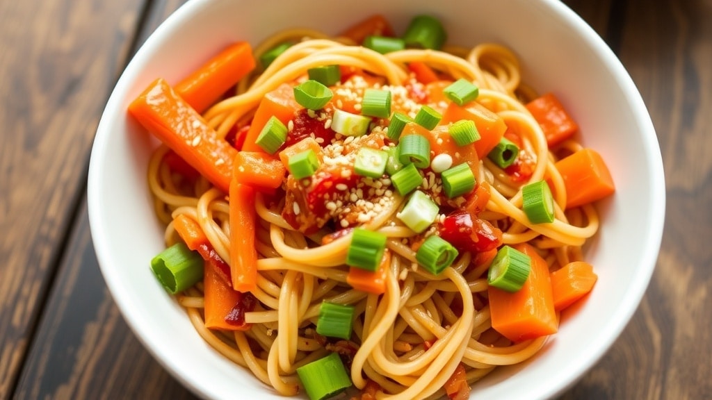 Vegan Spicy Kimchi Noodle Bowl