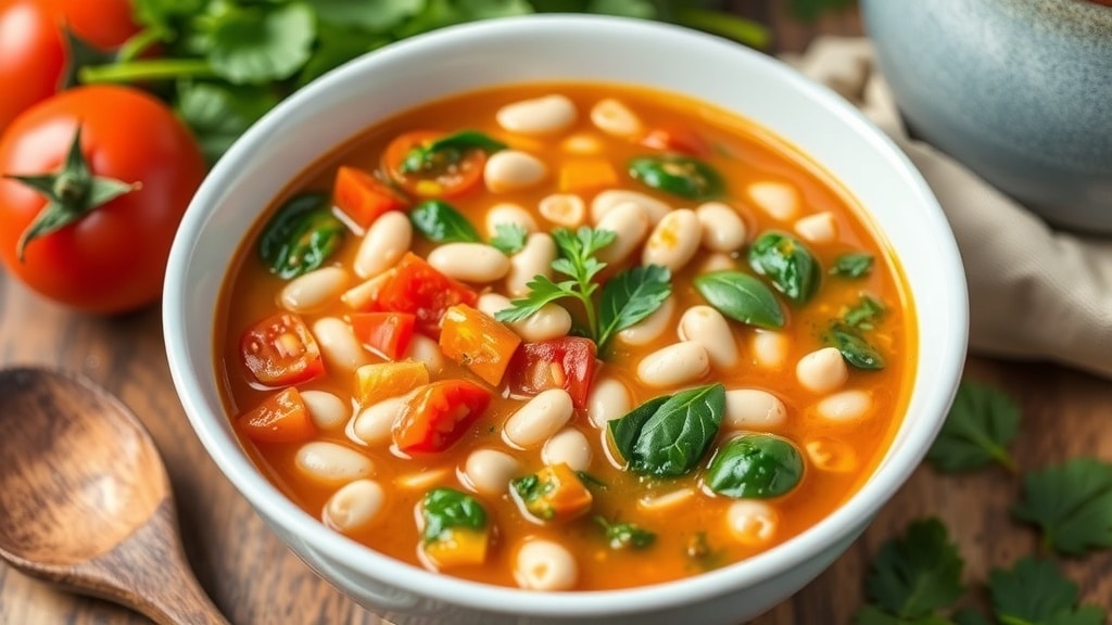 Vegan Mediterranean White Bean Soup