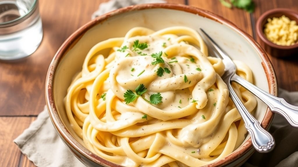 Vegan Cashew Cream Alfredo Pasta