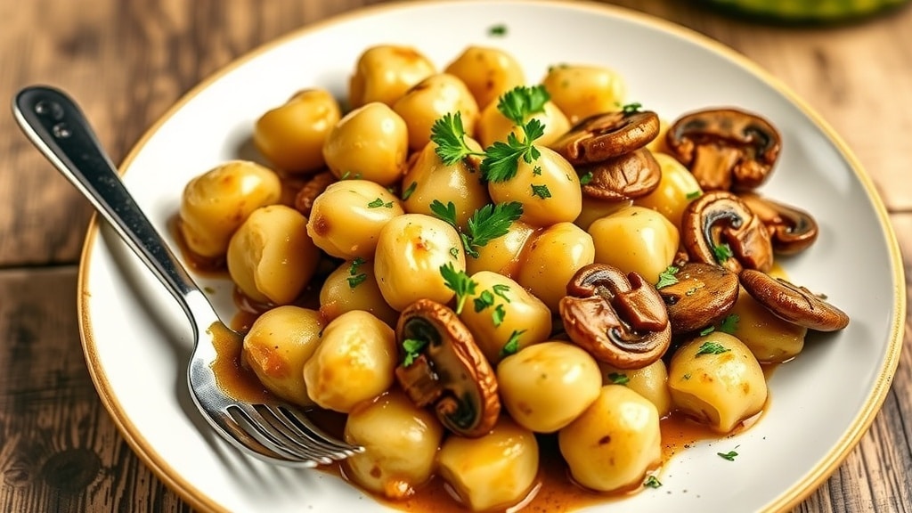 Vegan Garlic Butter Mushroom Gnocchi