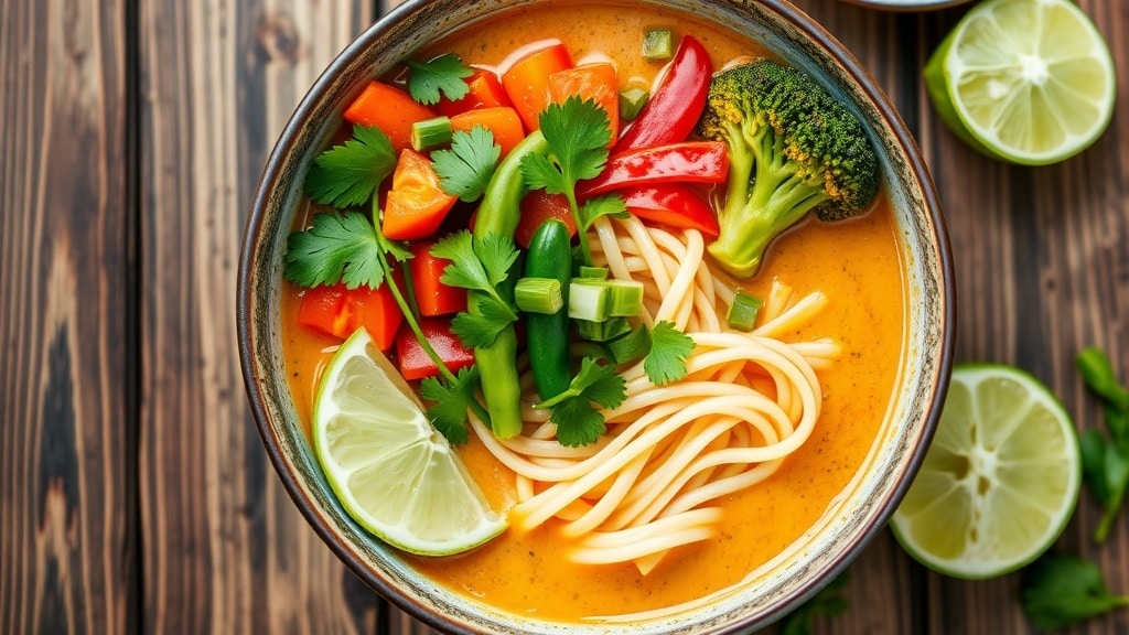 Vegan Thai Peanut Ramen Soup