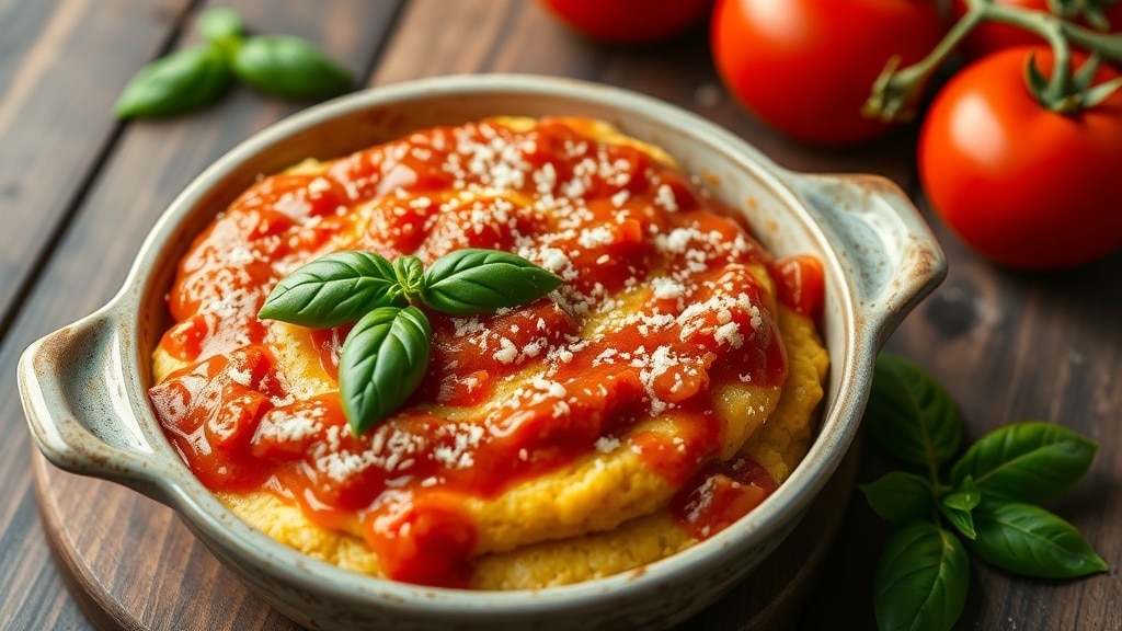 Vegan Tomato Basil Polenta Bake