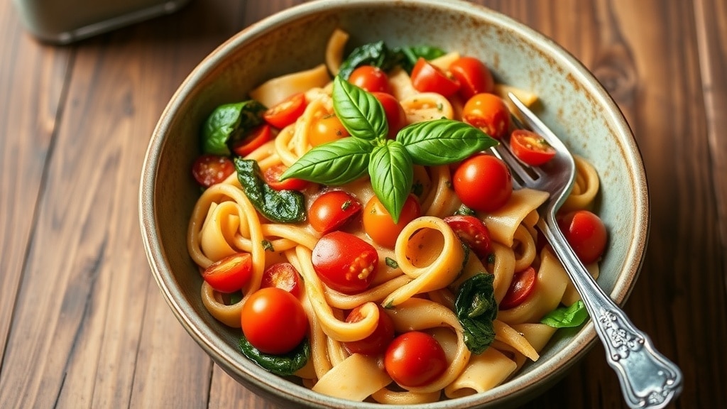 Vegan Roasted Red Pepper Hummus Pasta