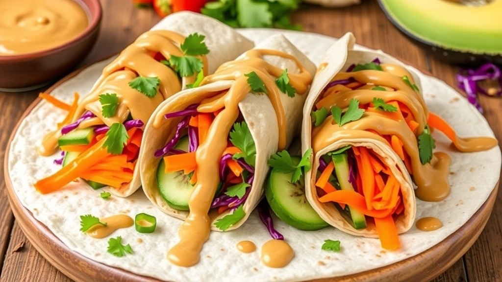 Vegan Spicy Peanut Veggie Wraps