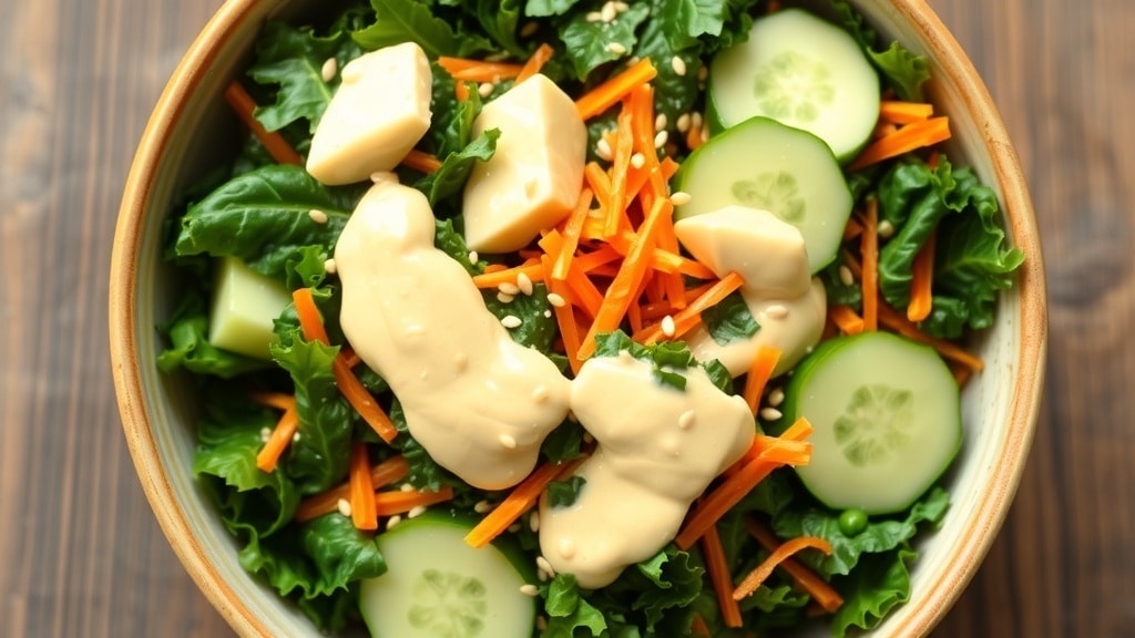 Vegan Creamy Tahini Kale Salad