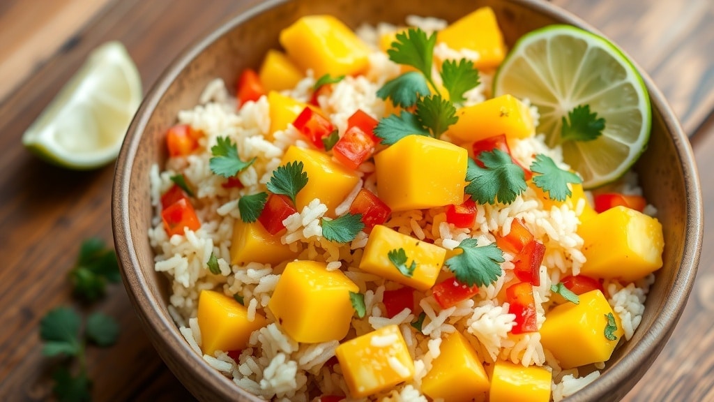 Vegan Mango Pineapple Rice Salad
