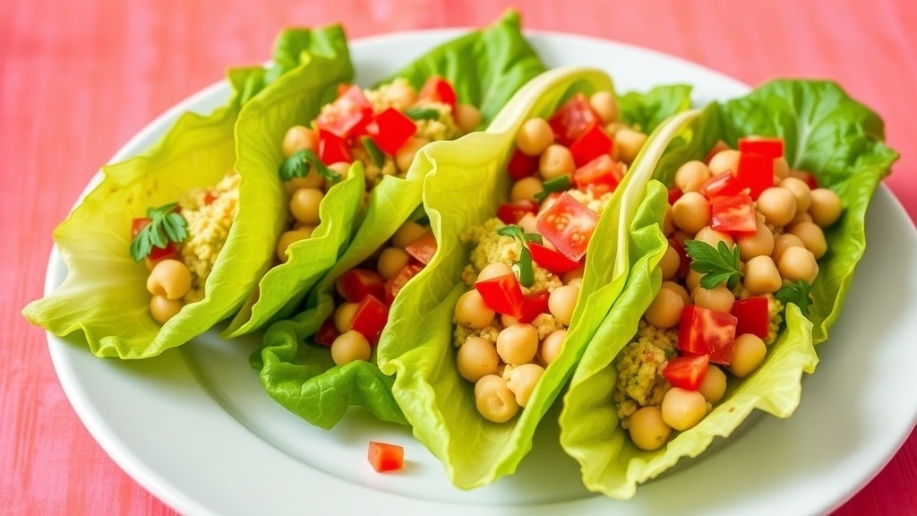 Vegan Avocado Chickpea Lettuce Boats