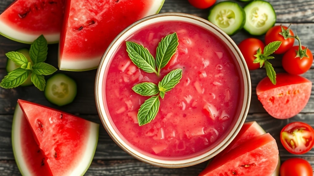 Vegan Chilled Watermelon Gazpacho