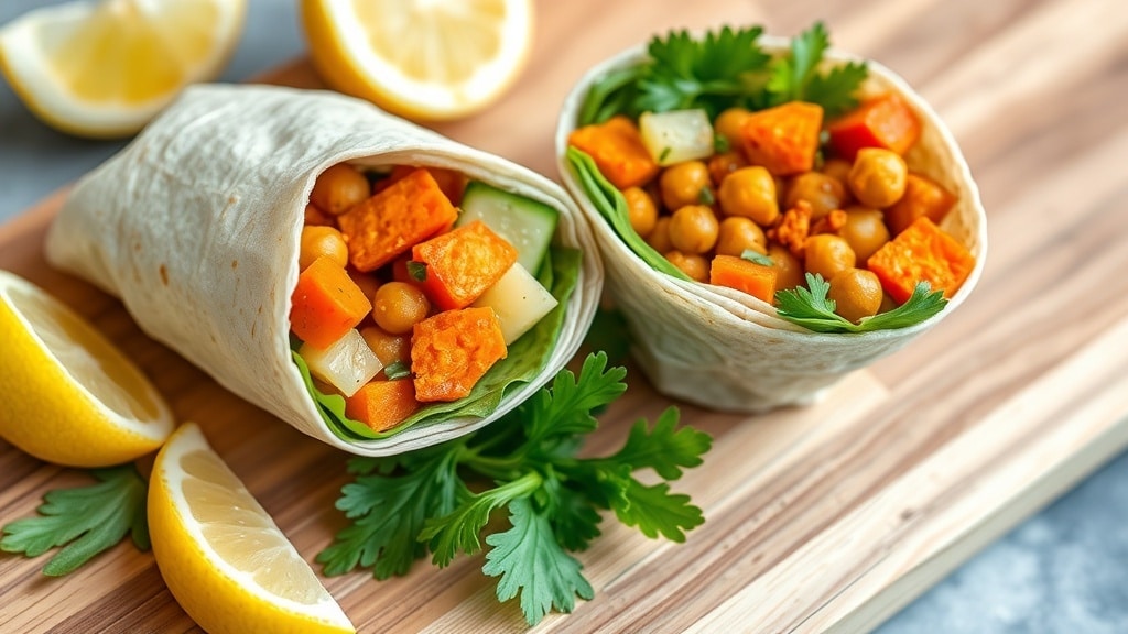 Vegan Curried Carrot and Chickpea Wrap
